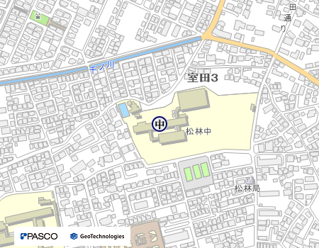 松林中学校の地図