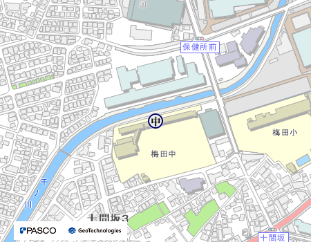 梅田中学校の地図