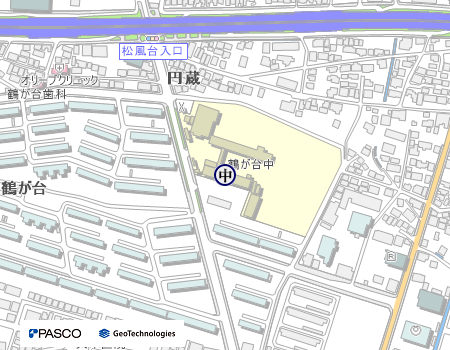 鶴が台中学校の地図