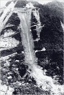 市ケ原の大崩壊（神戸市中央区葺合町）