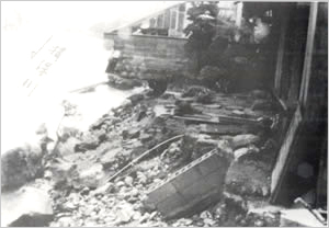 揖保川氾濫、堤防決壊（宍粟市[旧一宮町]福知付近）