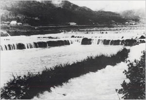 加古川二次支川多田川氾濫により水田が浸水（多可町[旧加美町]多田付近）