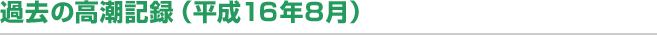 過去の高潮記録（平成16年8月）